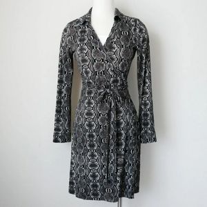 CALVIN KLEIN Snakeskin Print Wrap Dress
